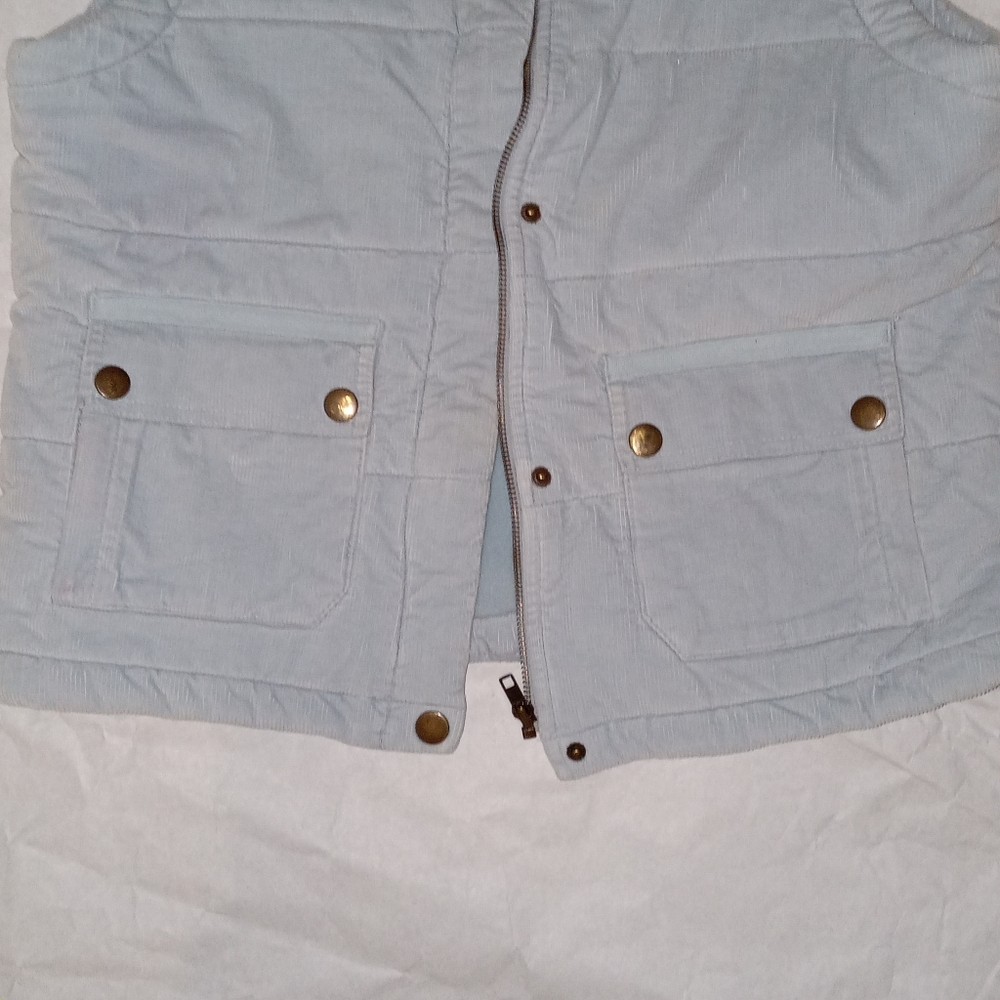 Light Blue Quilted Soft Corduroy. Vest - Picture 2 of 7
